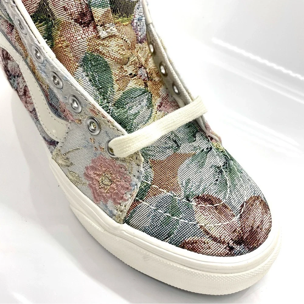 Vans Sk8-Hi Tapestry Vintage Metallic Floral High Top Sneakers 5.5